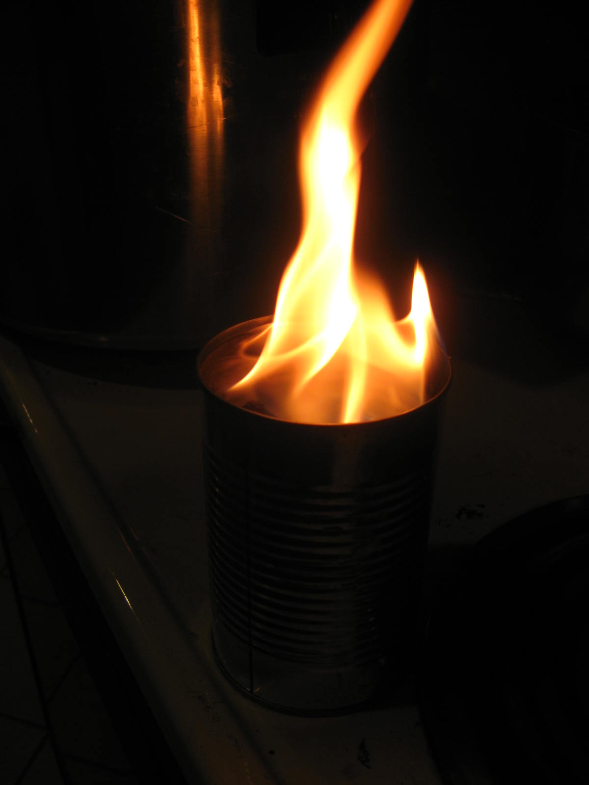 Preparation and survival Homemade Sterno Can, Portable stove burner.