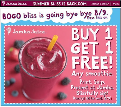  Jamba Juice, Jamba Juice Buy 1 Get 1 Free, Jamba Juice coupon