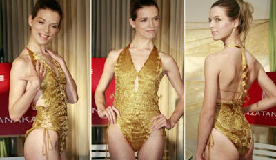 Gold-thread-woven swimsuits