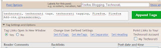 Blogger - New Post Form Page with Technorati Tag Generator