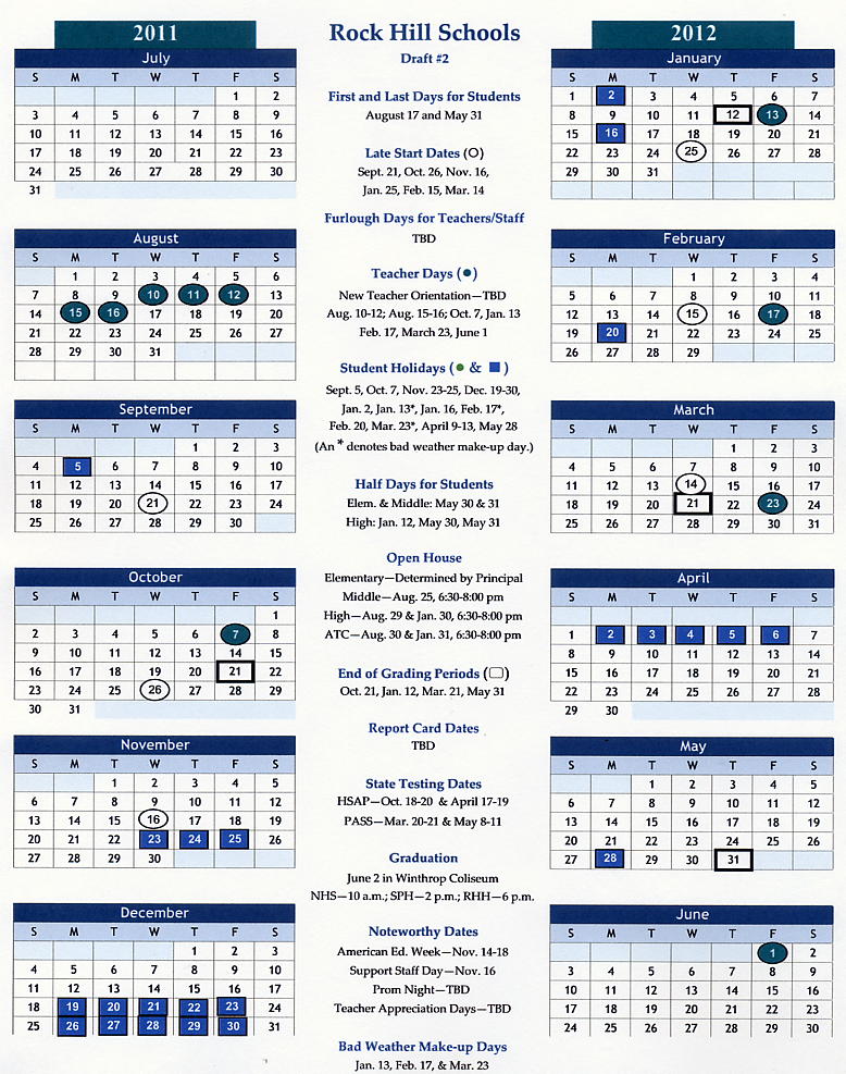 Rock Hill District 3 Calendar