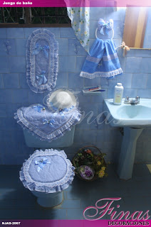 Finas Decoraciones: Juegos de Baño (Azul)