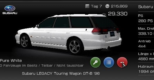 subaru legacy touring wagon gt b 96