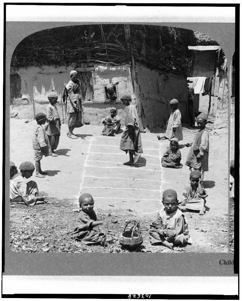 Little children playing Hop Scotch in Cashmere (Kashmir) - 1903