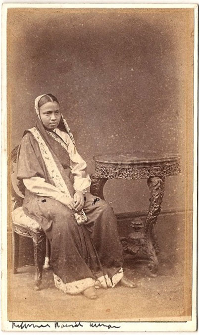 Vintage Photograph of a Woman in Sari - India 1875