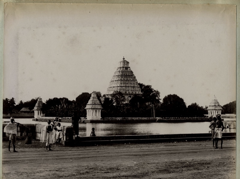 Water Tank with Temple in Background - Madura, Tamil Nadu - 1890's