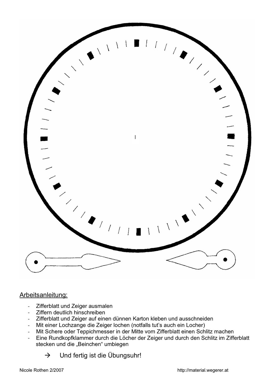 Malvorlage Zifferblatt Uhr Coloring And Malvorlagan