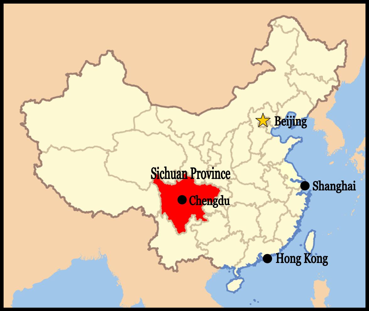 Карта китая сычуань