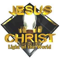 Jesus Christ is the light of the world - Beautiful golden letters clip art image free Christian religious pictures and bible clip arts free download