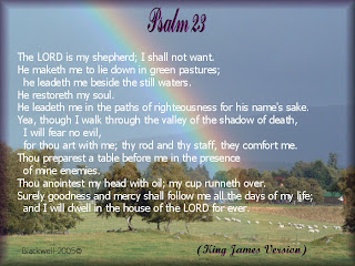Psalm 23 King James (version)bible Verse with beautiful rainbow background hot image