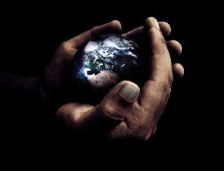 Earth(world) in the hands of God in space Inspirational Christian background picture for desktop