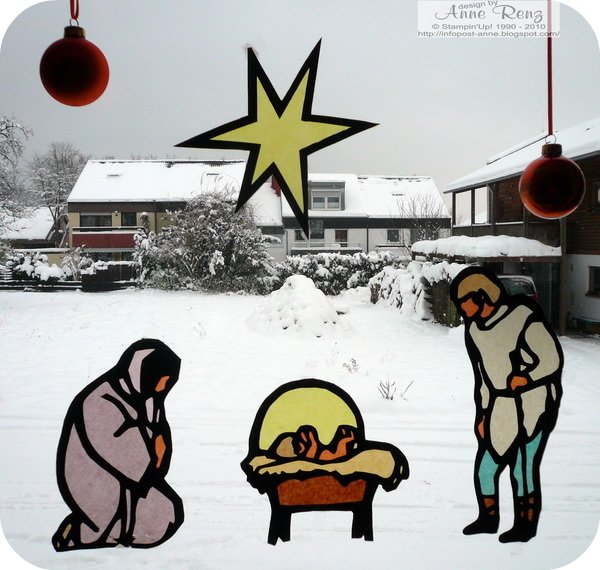 Infopost - Kreativ mit Stempel!: Weihnachtskrippe fürs Fenster