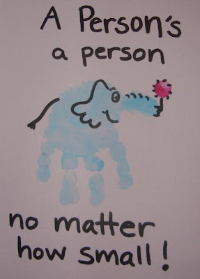 Handprint elephat, "A person's a person no matter how small!"