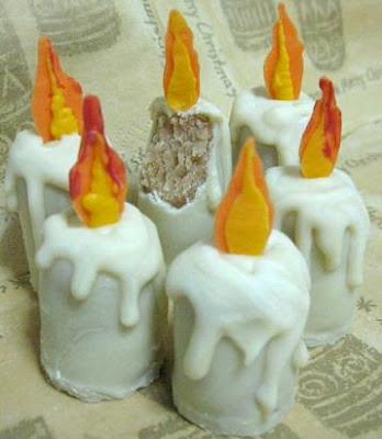 Cakes designed to look like candles