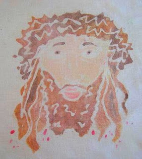 Cloth with print of Jesus's face