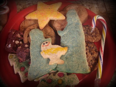 Nativity cookies with sugar sprinkles 