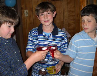 Kids cheering with Jell-O Wine Glasses