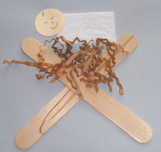 Popsicle stick manger craft