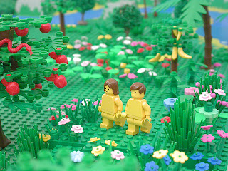 Lego Adam and Eve in the Lego Garden of Eden