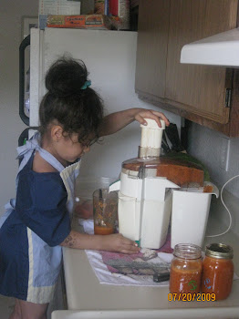 Nina making some carrot juice