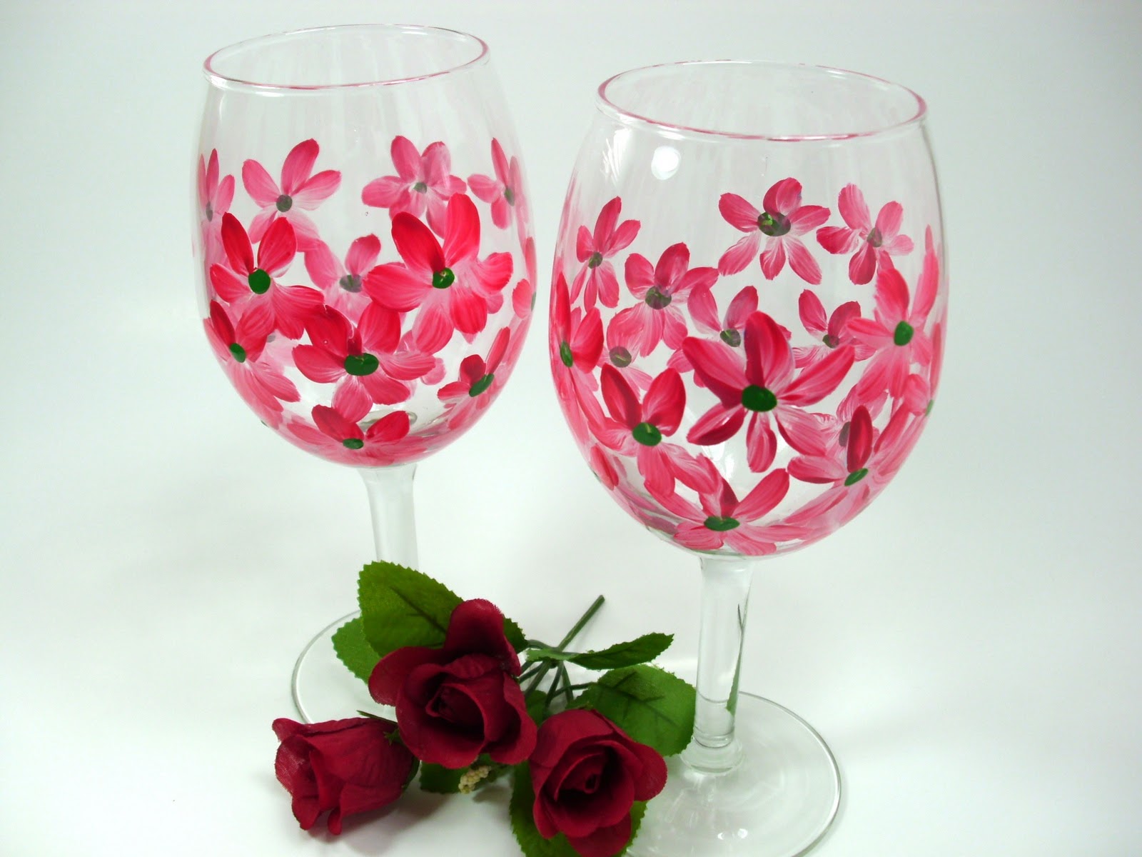 Heart and Home More Hand Painted Wine Glasses