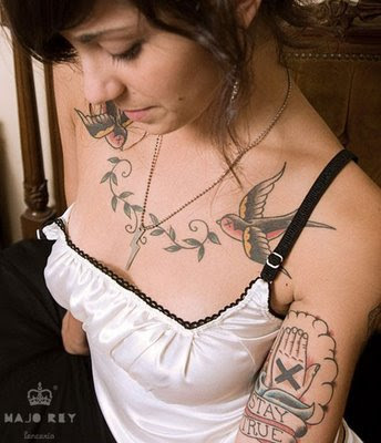 tattoos on females chest. Behind ear star tattoo design