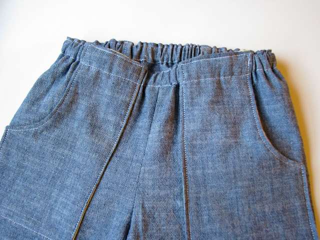 Chambray Baby Pants for Baby C - Made By Rae