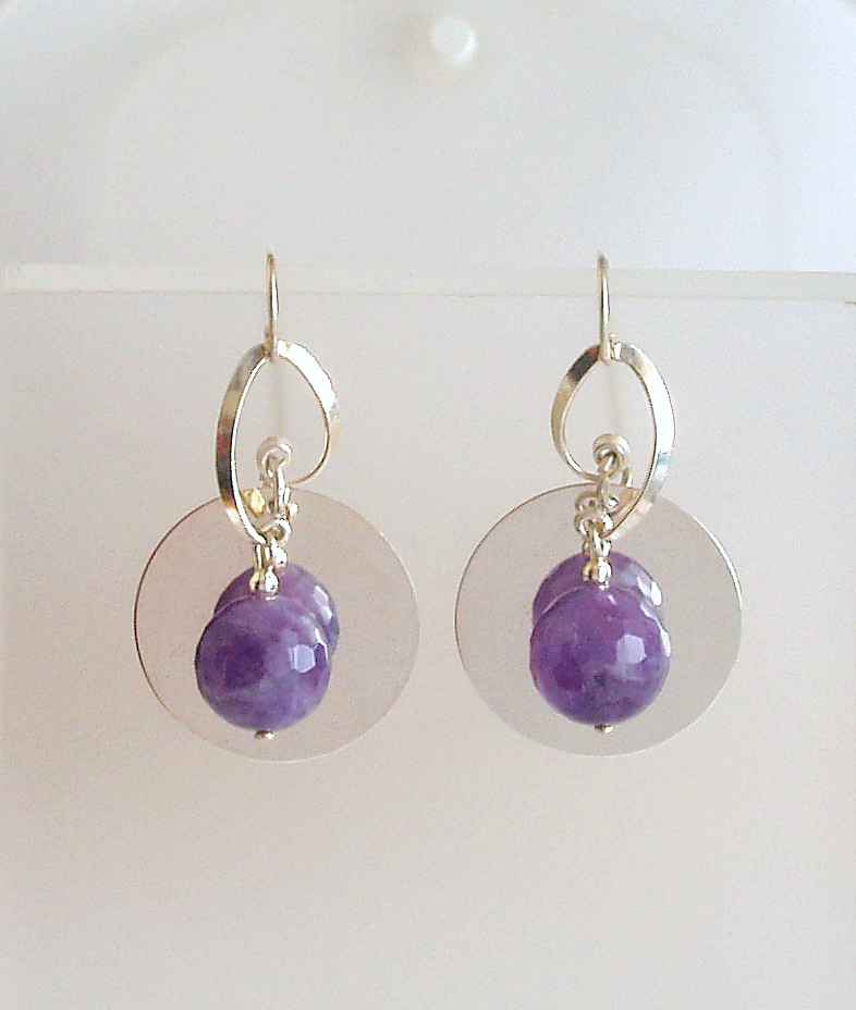 JewelryPalace Pendientes De Tuerca Plata Mujer Con 0.6ct Amatista Púrpura Natural Corte Cuadrado,Pendientes De Botón Plata De Ley 925,Pendientes Niña Con Piedra Preciosa,Conjunto Joyas Mujer