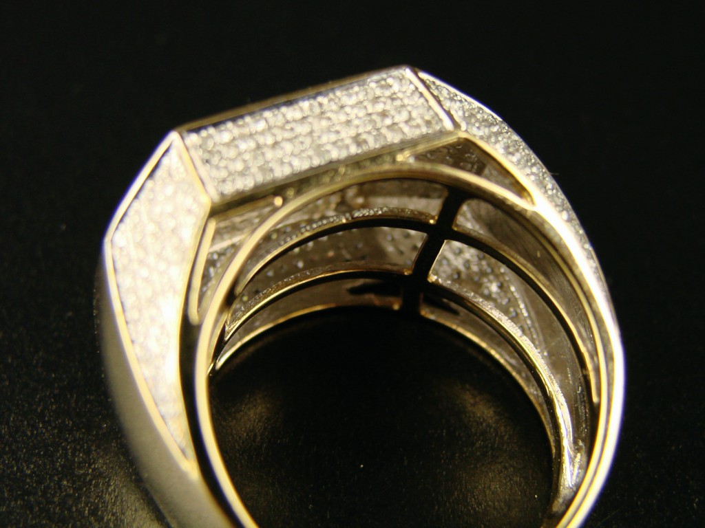 new_york_jewels 10K MENS YELLOW GOLD SIDE DIAMOND XL PINKY RING 2.0 CT