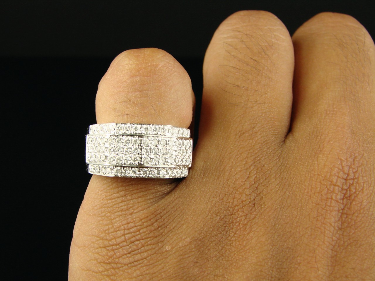 new_york_jewels 14K MENS 5 ROW PINKY DIAMOND BAND RING 1.79 CT