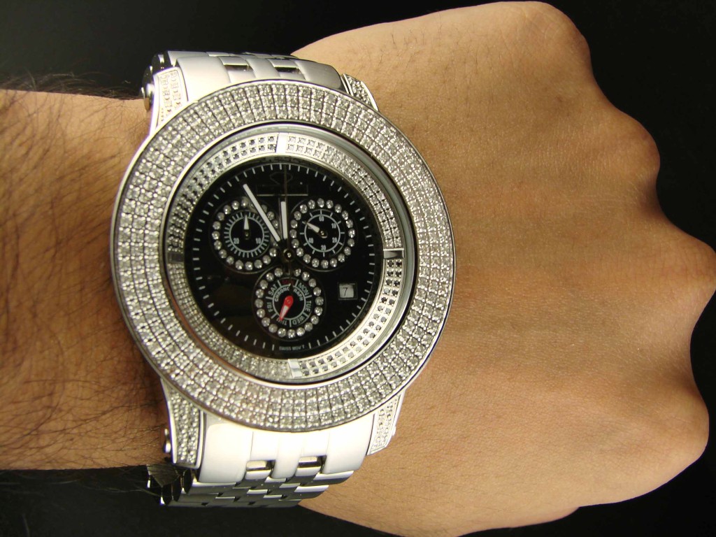 new_york_jewels: MENS 6.5 CT TECHNOLINK/JOE RODEO 3 ROW DIAMOND WATCH