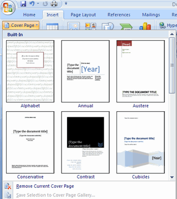 digital world insert tab in microsoft word excel cover page