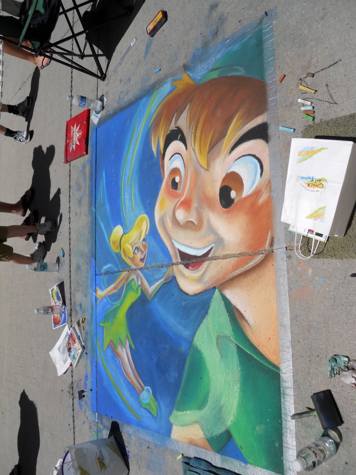 Four Turtle Racers Sidewalk Chalk Art Festival