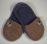 Knit and felted slippers made in a Wool Addiction workshop
