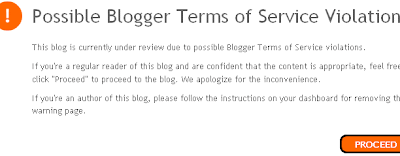 Possible Blogger Terms Service of Violation