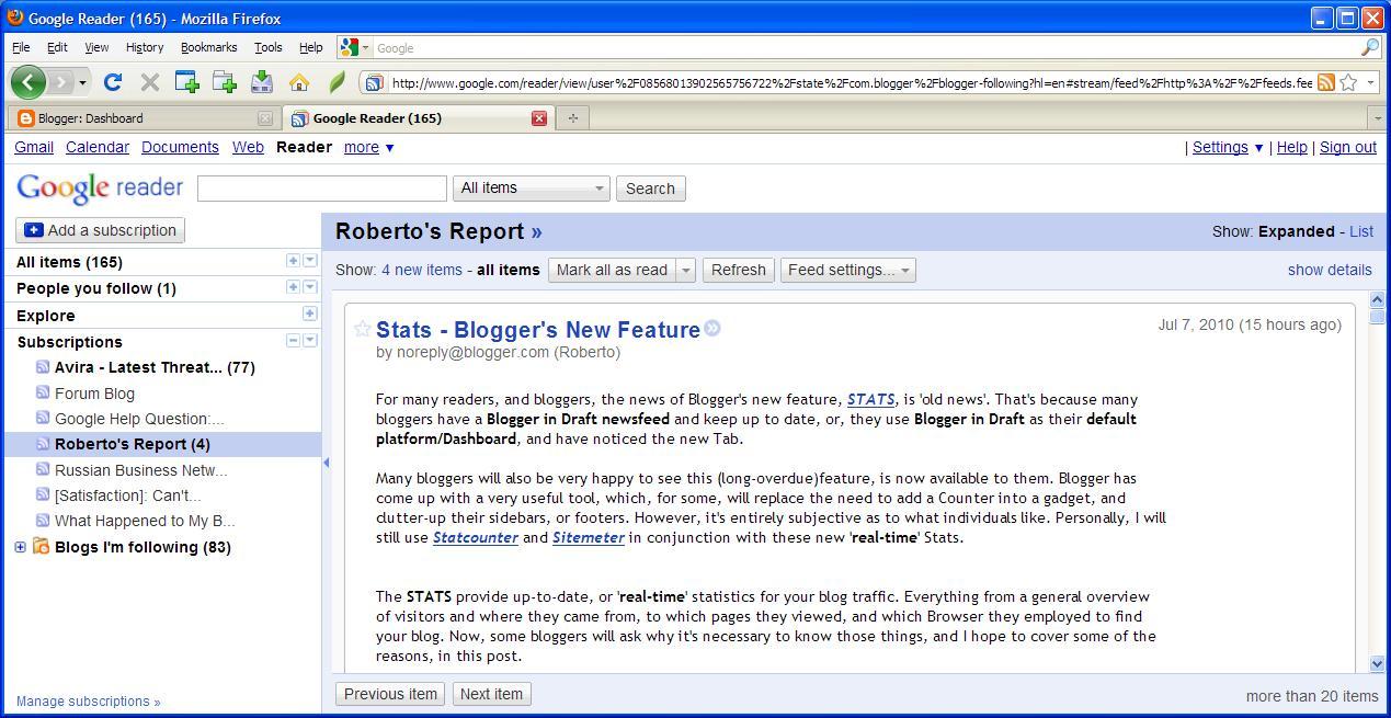 Organise Your Reading List, Using Google Reader