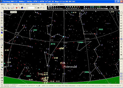 使用免費軟體Sky Charts(2.76c)模擬出的星圖。
