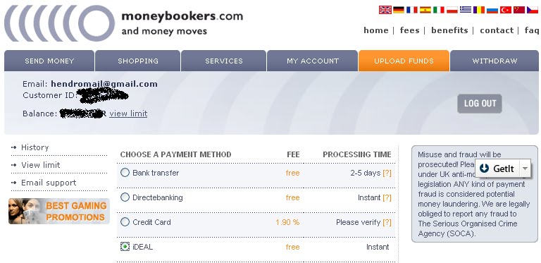 Moneybookers Fees Moneybookers Fees