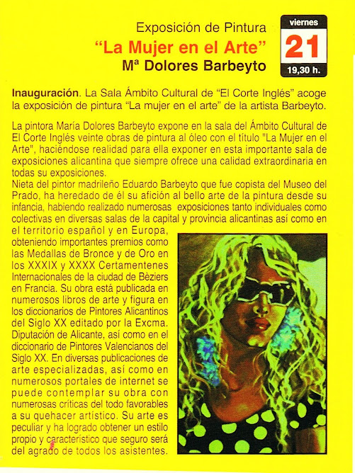 EXPOSICION DE BARBEYTO EN EL CORTE INGLES DE ALICANTE