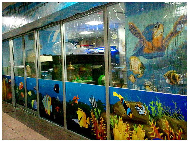 Haara Artistry Graphic Design 3 "Zarifah Aquarium" Window Sticker Design & Installation