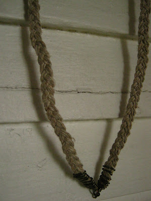hemp braid and gun metal necklace