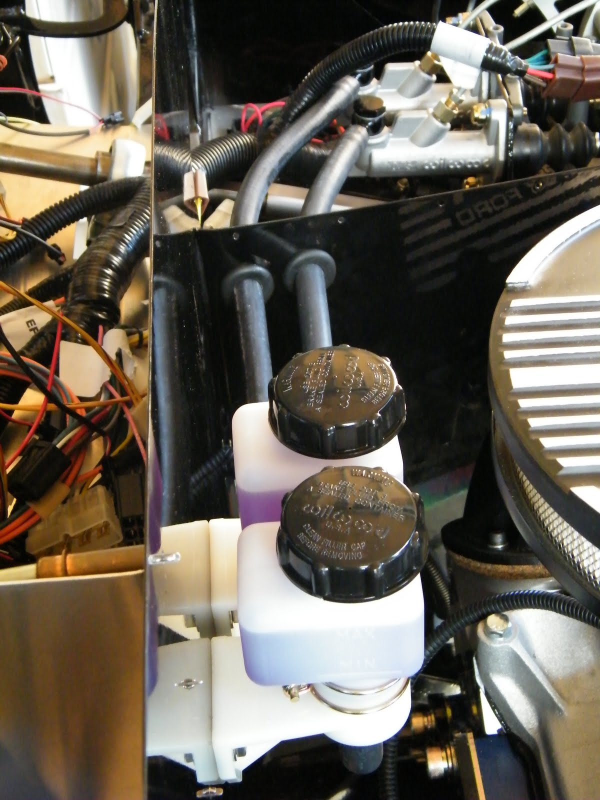 Fraser's FFR Cobra Build Installed Brake Reservoirs & Bleed Brake