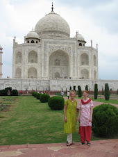 Laura and I In The Heat At The Taj Mahal - Agra, India