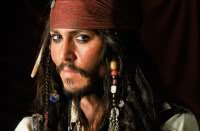Johnny as the facetious Jack Sparrow in Pirates of the Caribbean IV