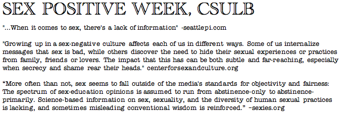 Sex Positive Week, CSULB
