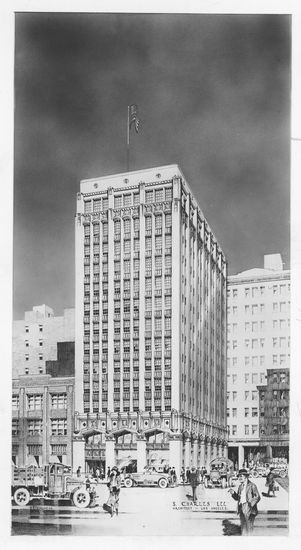1920s art deco office tower sketch