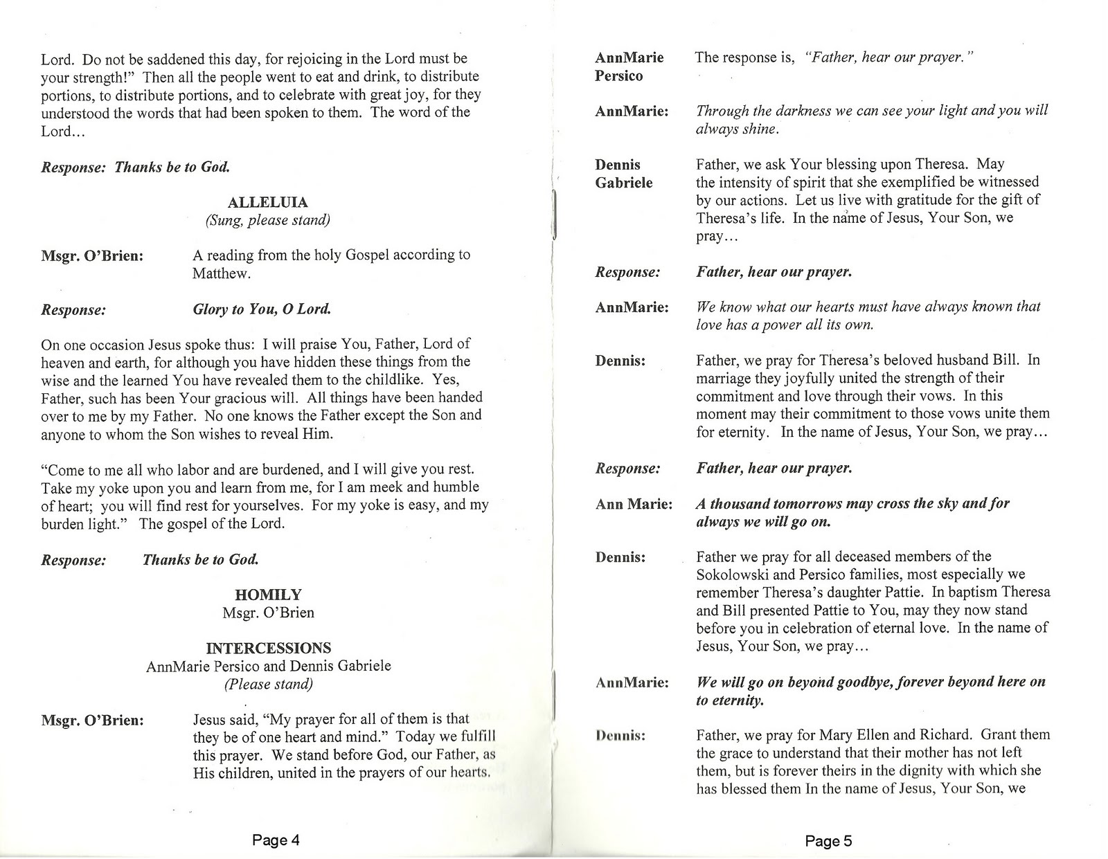 Ralph William Persico & Theresa Barbara Sokolowski Persico Theresa