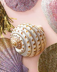 how to make glitter shell ornaments