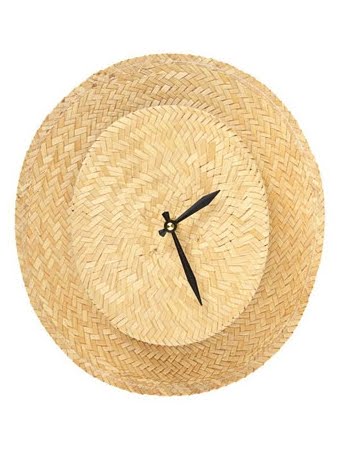 straw hat wall clock