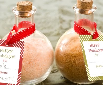 sea salt bath gifts in bottles